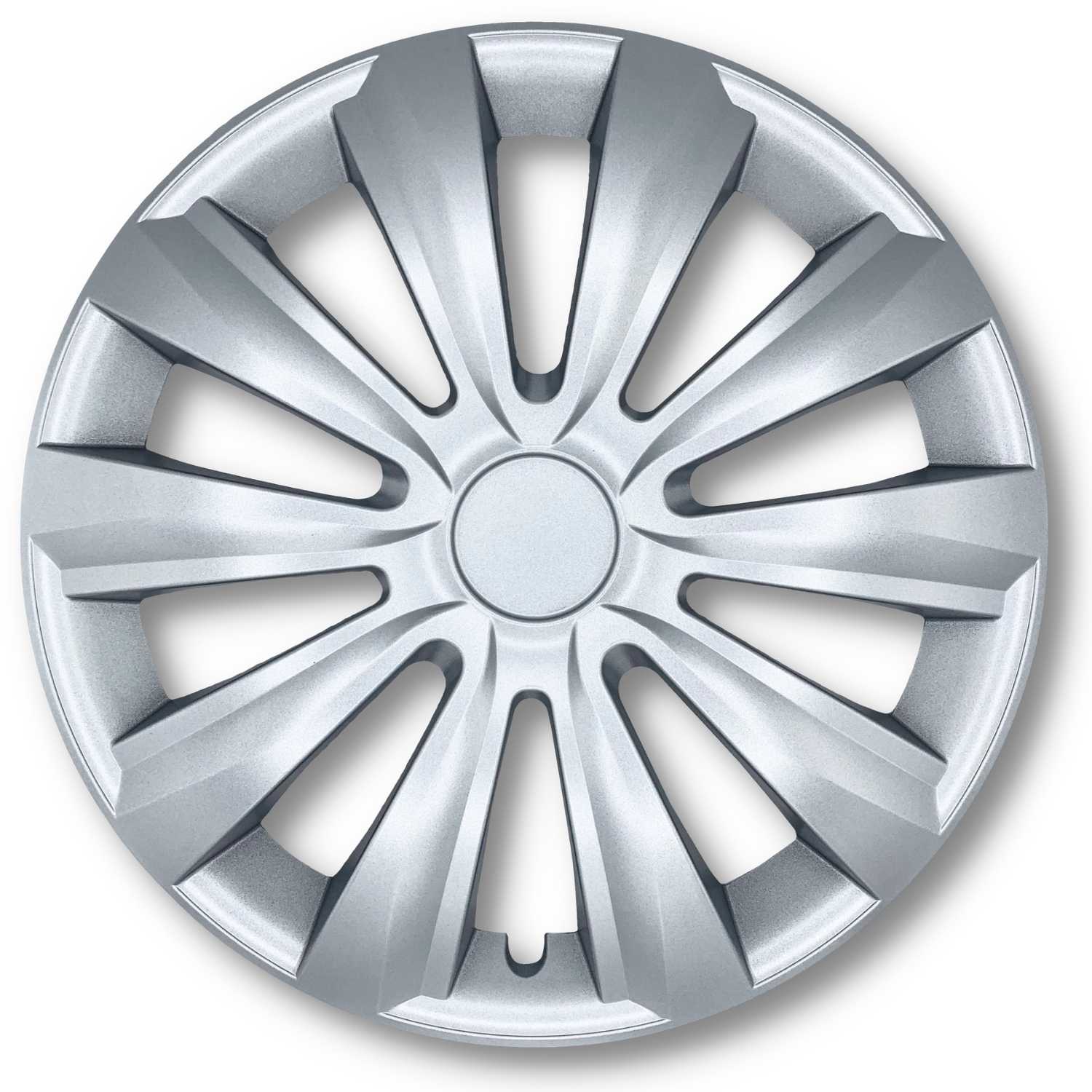 Delta Radkappen silber matt, 4 Stück 13-17 Zoll Matt/Glänzend – Premium Radzierblenden, Autostyling