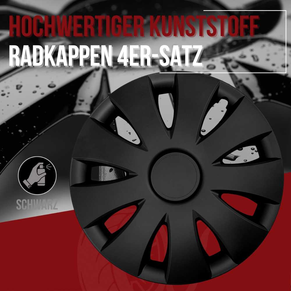 Radkappen Aura schwarz 4 Stück
