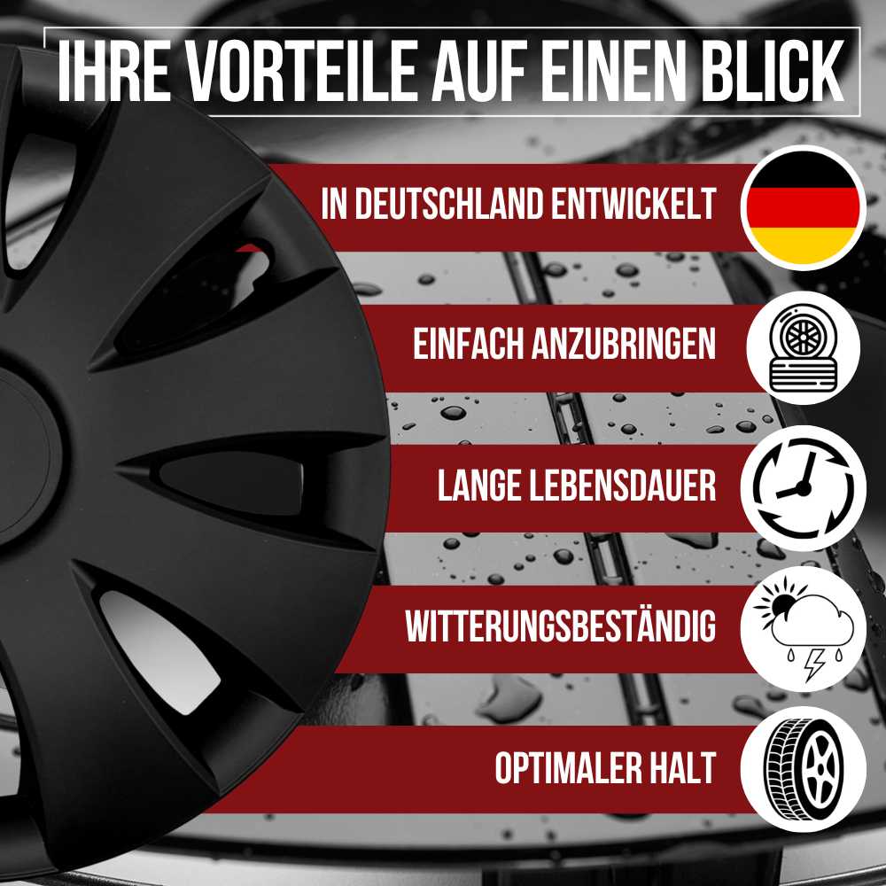 Radkappen Aura schwarz 4 Stück