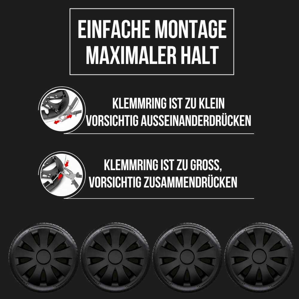Radkappen Aura schwarz 4 Stück