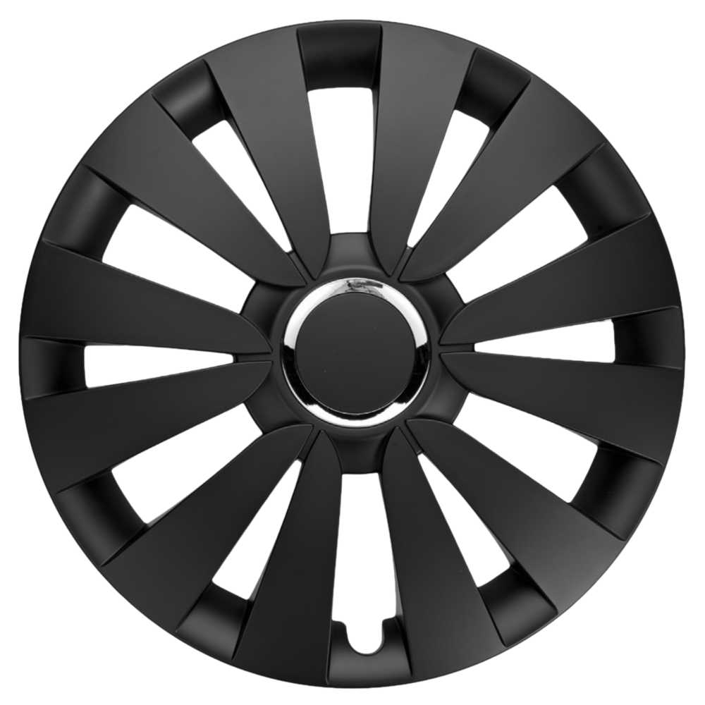 Sky Radkappen schwarz matt, 4 Stück 13-17 Zoll Matt/Glänzend – Premium Radzierblenden, Autostyling