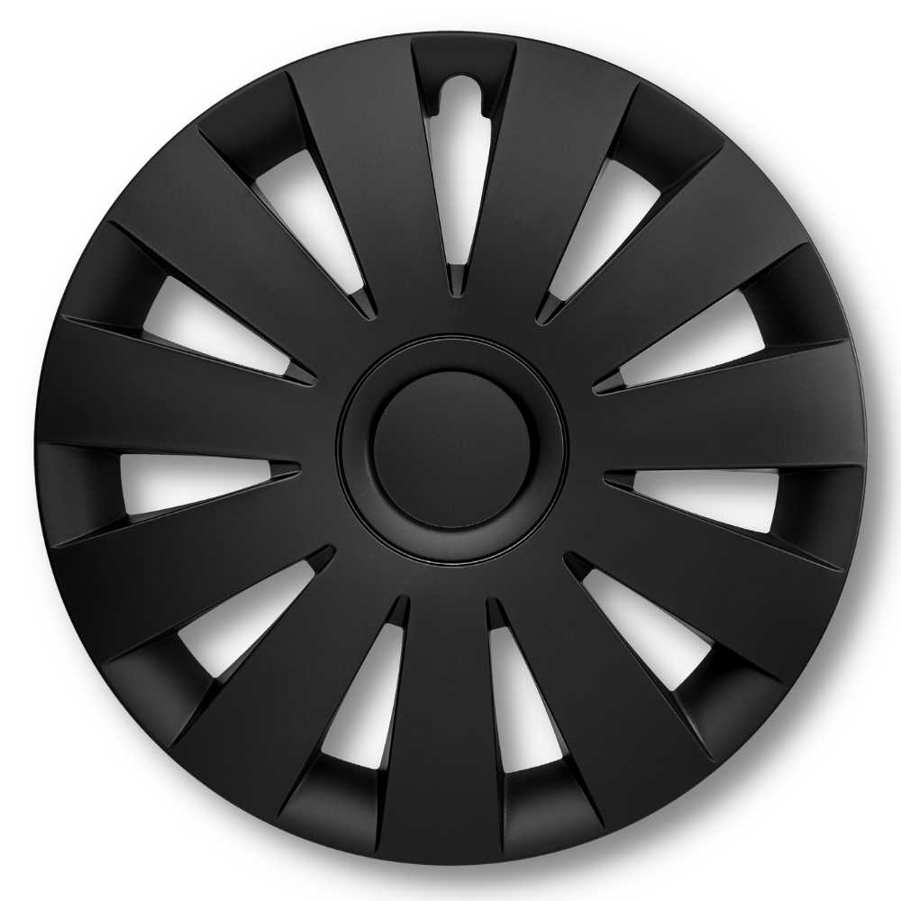 Strike Radkappen schwarz matt, 4 Stück 13-17 Zoll Matt/Glänzend – Premium Radzierblenden, Autostyling