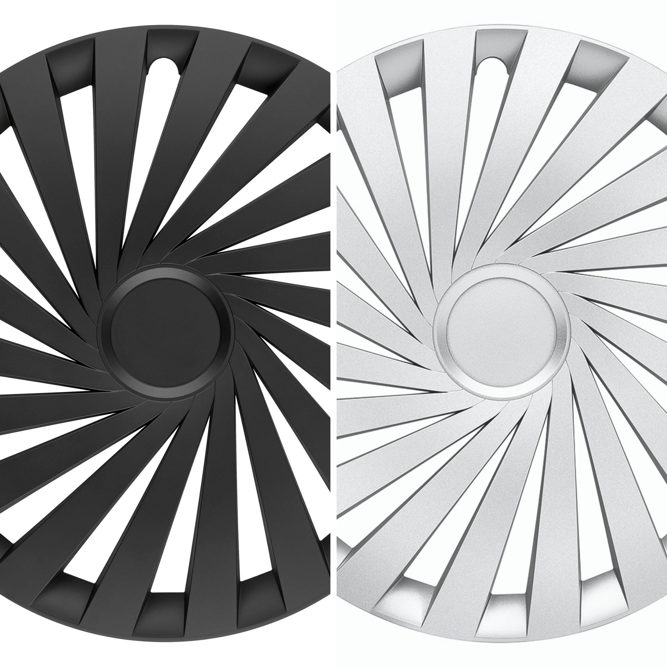 Empire Radkappen 14-17 Zoll – Silber & Schwarz Matt