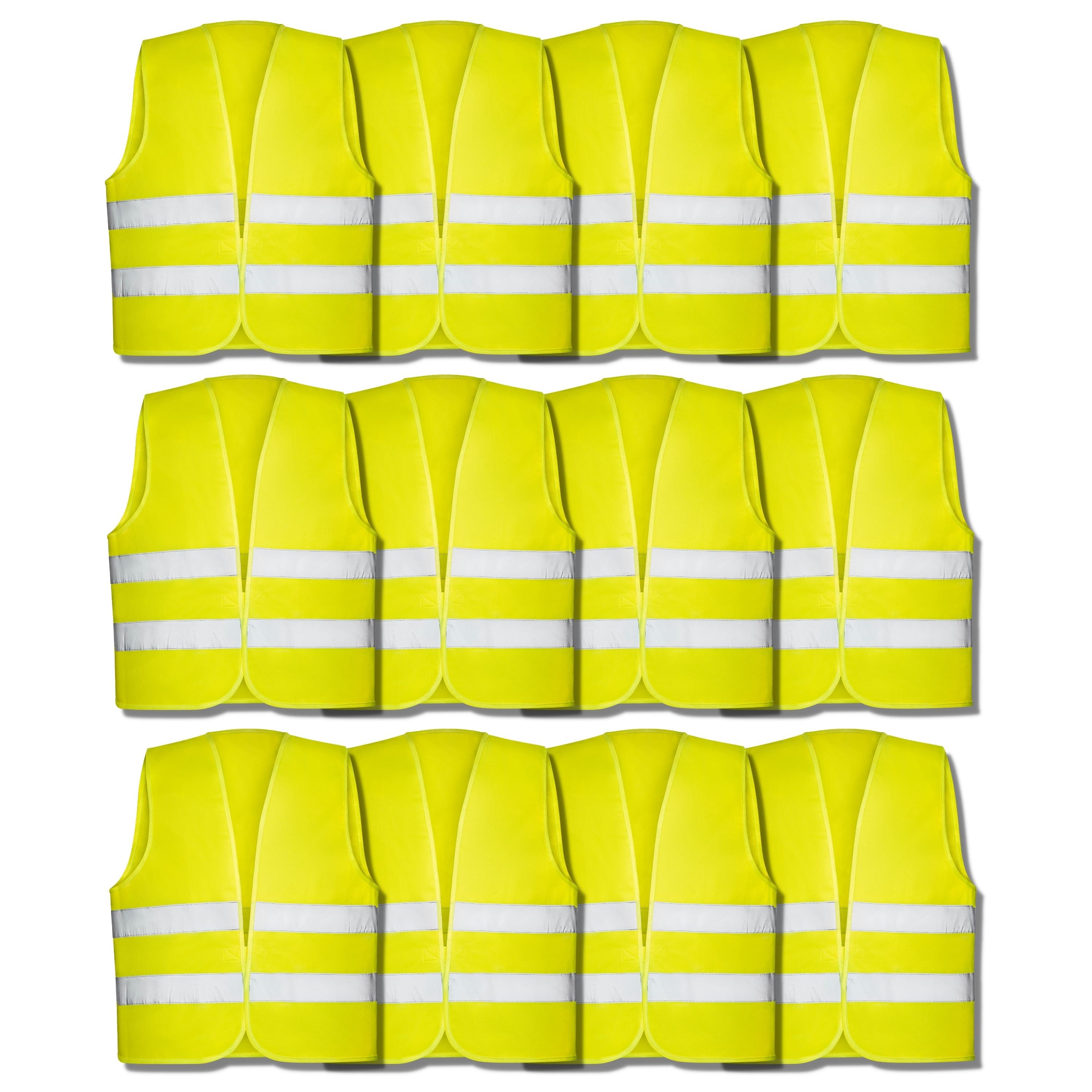 Warnwesten-Set – Gelb oder Orange, 4–24 Stück