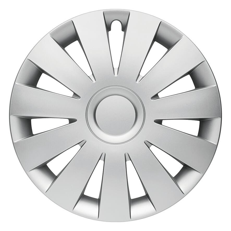 Strike Radkappen silber matt, 4 Stück 13-17 Zoll Matt/Glänzend – Premium Radzierblenden, Autostyling