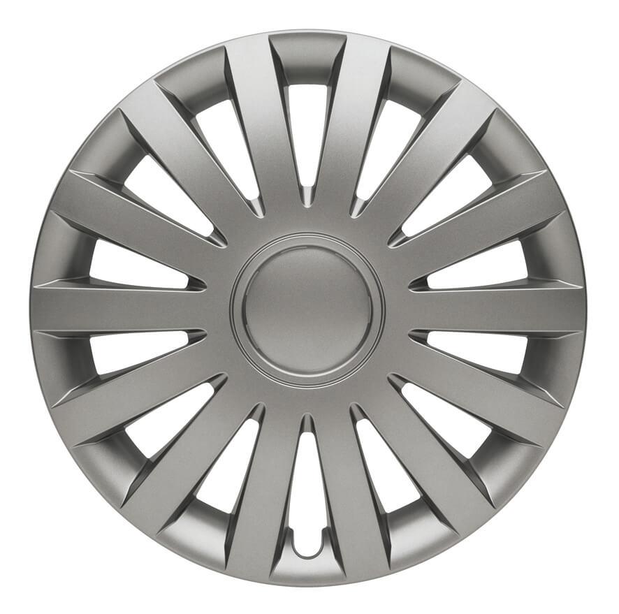 Wind Radkappen grau matt, 4 Stück 13-17 Zoll Matt/Glänzend – Premium Radzierblenden, Autostyling