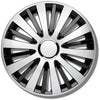 Falcon Radkappen silber glanz schwarz, 4 Stück 13-17 Zoll Matt/Glänzend – Premium Radzierblenden, Autostyling